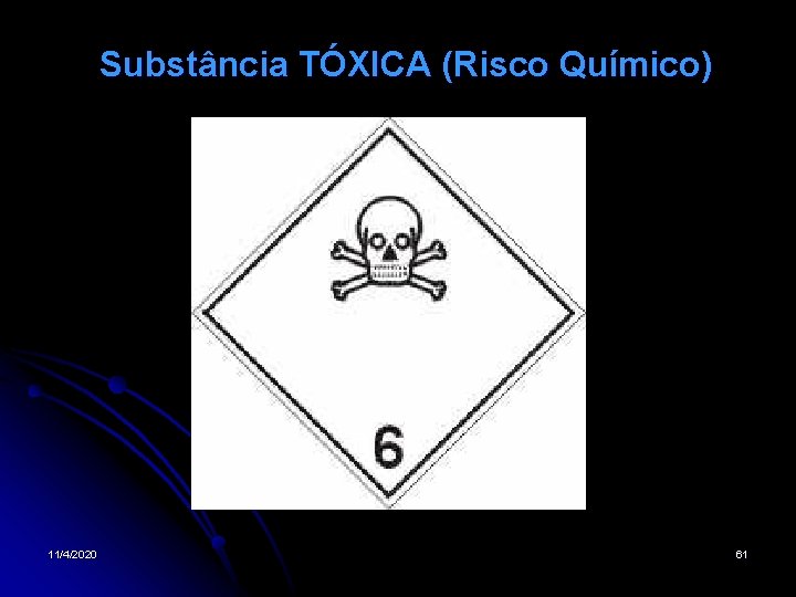 Substância TÓXICA (Risco Químico) 11/4/2020 61 