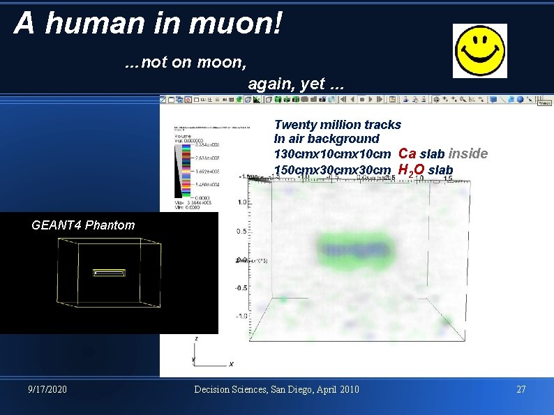 A human in muon! …not on moon, again, yet … Twenty million tracks In A human in muon! …not on moon, again, yet … Twenty million tracks In
