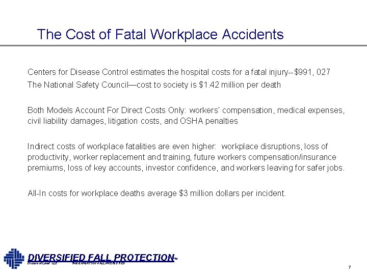 The Cost of Fatal Workplace Accidents Centers for Disease Control estimates the hospital costs The Cost of Fatal Workplace Accidents Centers for Disease Control estimates the hospital costs