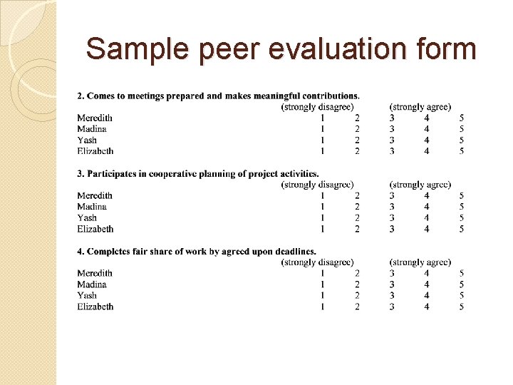 Sample peer evaluation form 