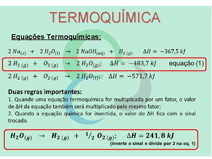 TERMOQUÍMICA Equações Termoquímicas: 