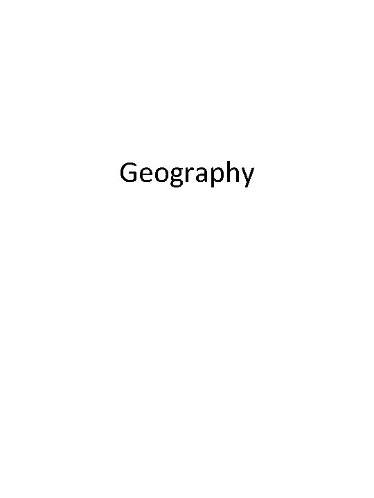 Geography 