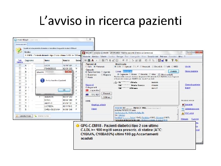 L’avviso in ricerca pazienti 