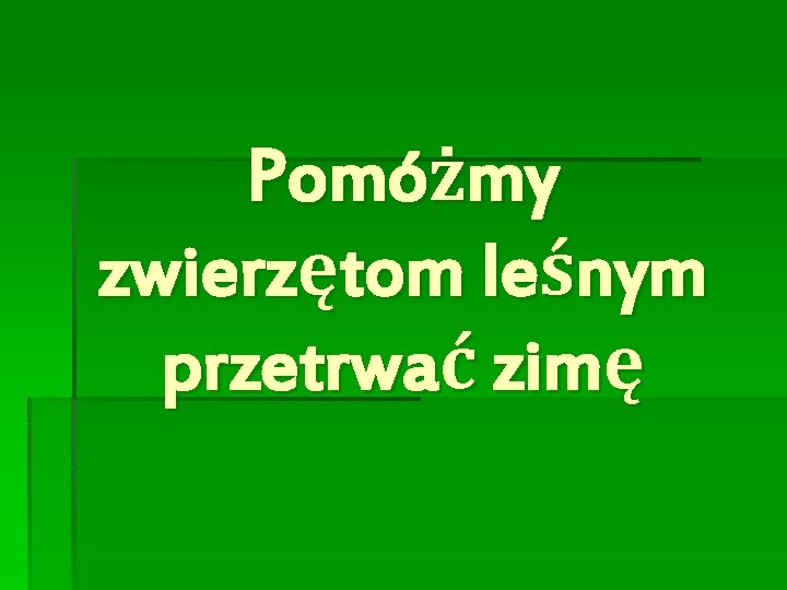 Pomóżmy zwierzętom leśnym przetrwać zimę 