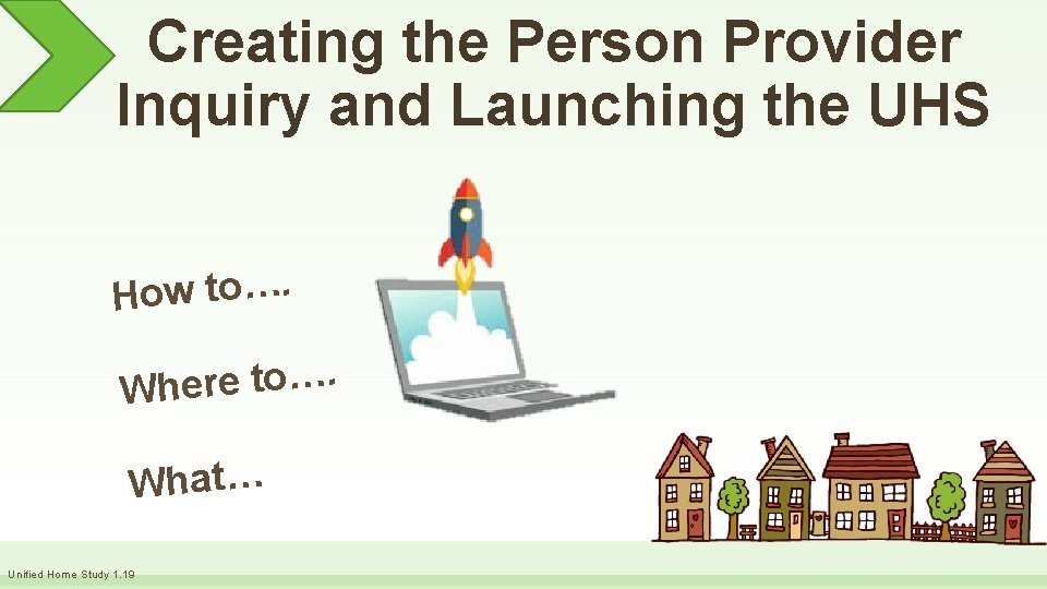 Creating the Person Provider Inquiry and Launching the UHS. … o t w o