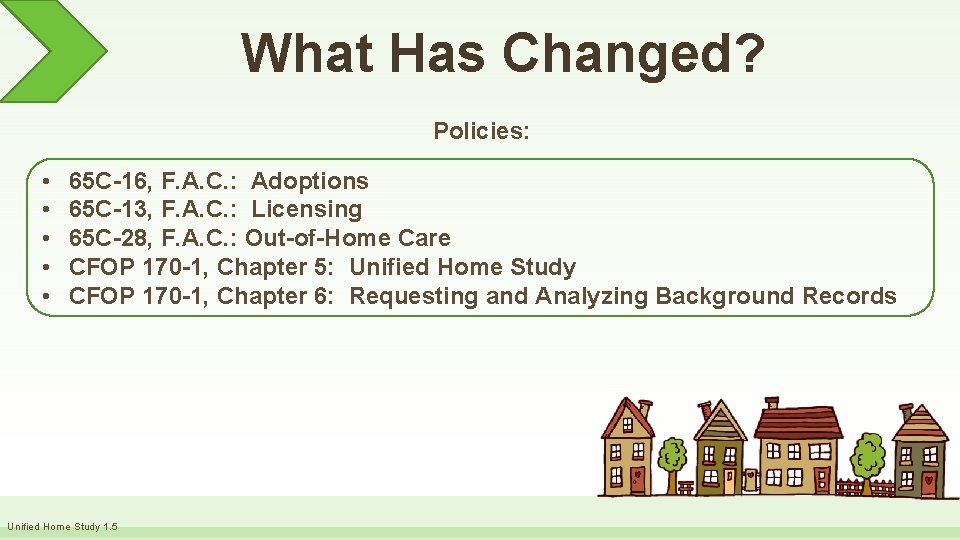 What Has Changed? Policies: • • • 65 C-16, F. A. C. : Adoptions