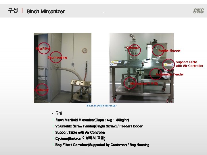 ㅣ . Cyclone Bag Filter Feeder Hopper Bag Housing Support Table with Air Controller