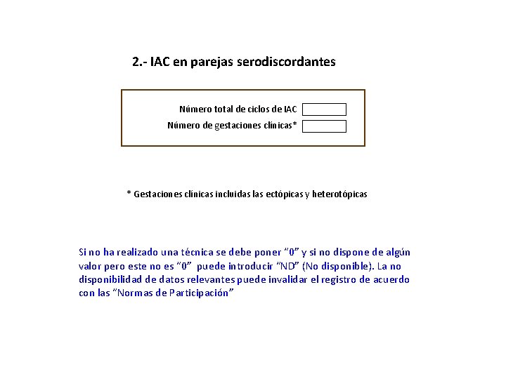 2. - IAC en parejas serodiscordantes Número total de ciclos de IAC Número de