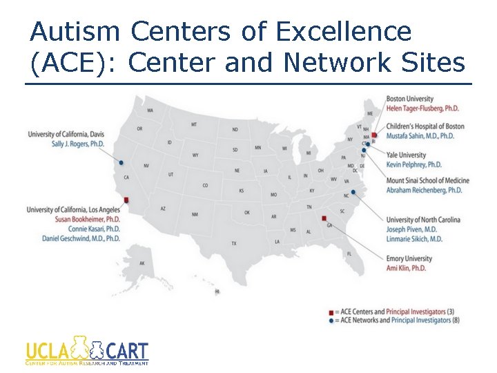 Autism Centers of Excellence (ACE): Center and Network Sites 