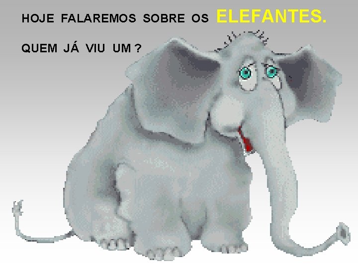 HOJE FALAREMOS SOBRE OS QUEM JÁ VIU UM ? ELEFANTES. 