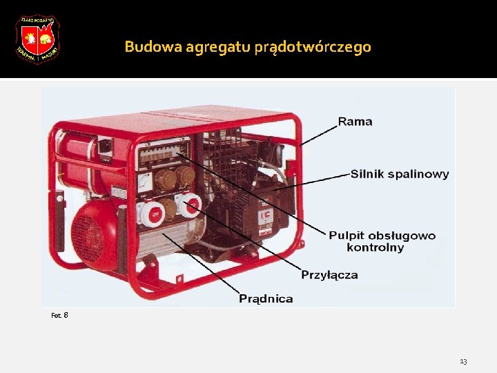 Budowa agregatu prądotwórczego Fot. 8 13 