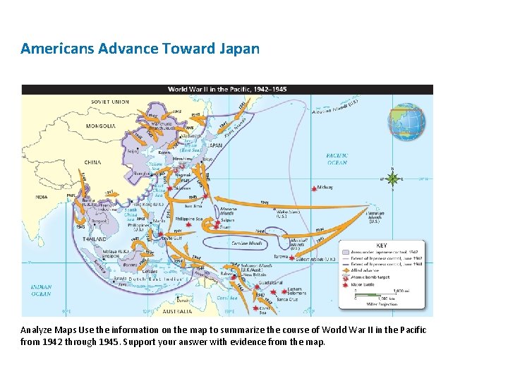 Americans Advance Toward Japan Analyze Maps Use the information on the map to summarize Americans Advance Toward Japan Analyze Maps Use the information on the map to summarize
