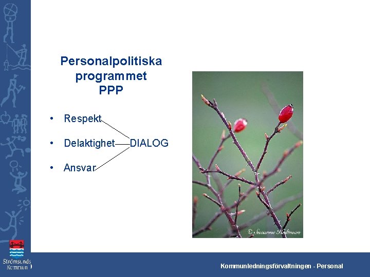 Personalpolitiska programmet PPP • Respekt • Delaktighet DIALOG • Ansvar Kko Kommunledningsförvaltningen - Personal