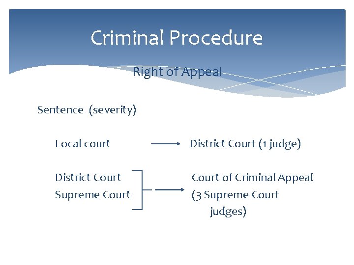 Criminal Procedure Right of Appeal Sentence (severity) Local court District Court (1 judge) District