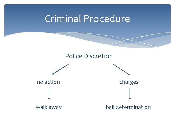 Criminal Procedure Police Discretion no action charges walk away bail determination 