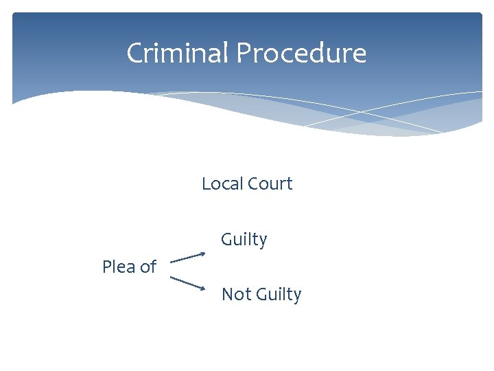 Criminal Procedure Local Court Guilty Plea of Not Guilty 