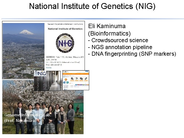National Institute of Genetics (NIG) Eli Kaminuma (Bioinformatics) - Crowdsourced science - NGS annotation