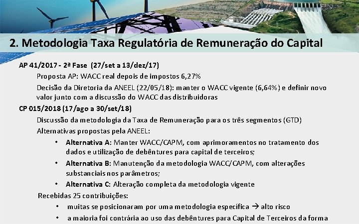 2. Metodologia Taxa Regulatória de Remuneração do Capital AP 41/2017 - 2ª Fase (27/set