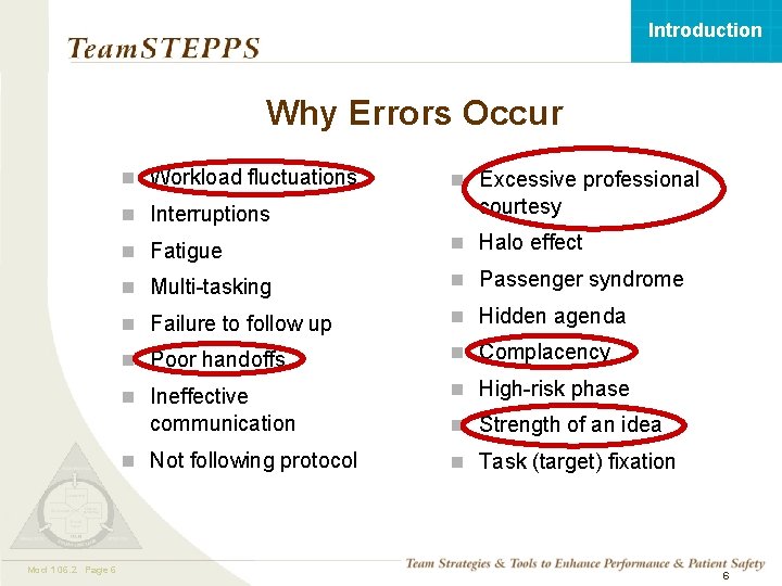 Introduction Why Errors Occur n Workload fluctuations courtesy n Interruptions n Fatigue n Halo Introduction Why Errors Occur n Workload fluctuations courtesy n Interruptions n Fatigue n Halo