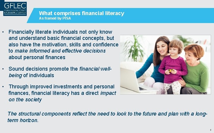 What comprises financial literacy As framed by PISA • Financially literate individuals not only What comprises financial literacy As framed by PISA • Financially literate individuals not only