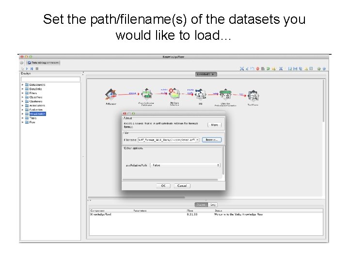 Set the path/filename(s) of the datasets you would like to load… 