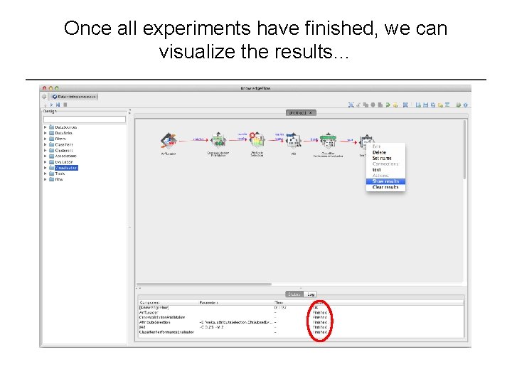 Once all experiments have finished, we can visualize the results… 