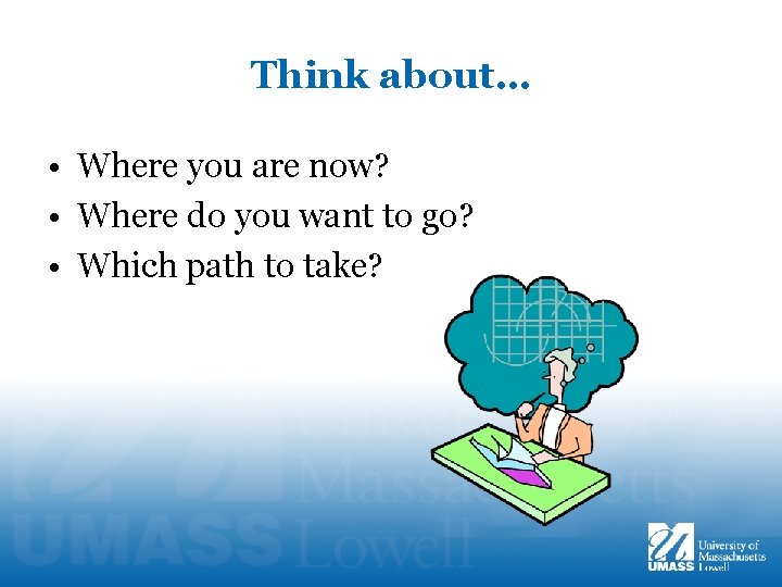 Think about… • Where you are now? • Where do you want to go?