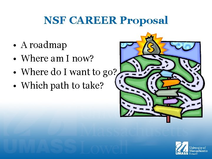 NSF CAREER Proposal • • A roadmap Where am I now? Where do I