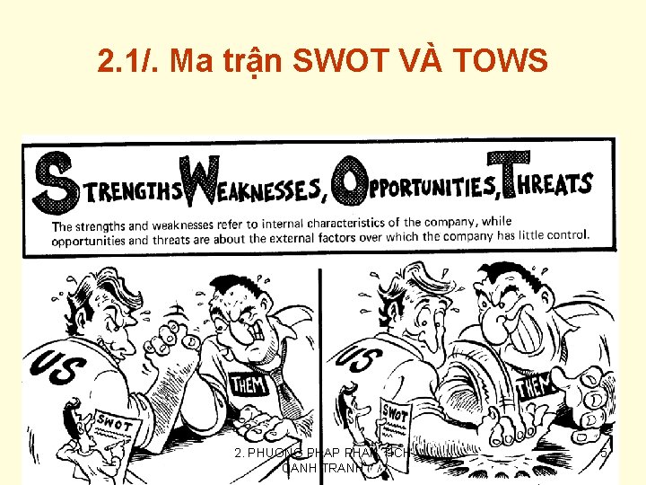 2. 1/. Ma trận SWOT VÀ TOWS 2. PHUONG PHAP PHAN TICH CANH TRANH