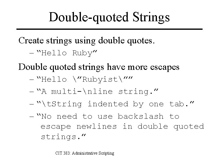 quoted string