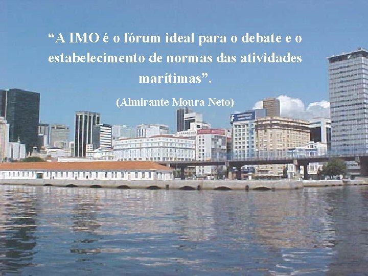 “A IMO é o fórum ideal para o debate e o estabelecimento de normas