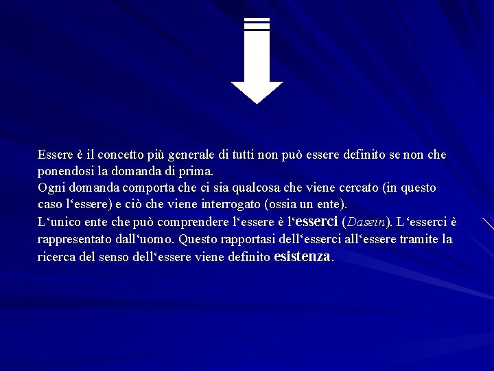 Essere è il concetto più generale di tutti non può essere definito se non