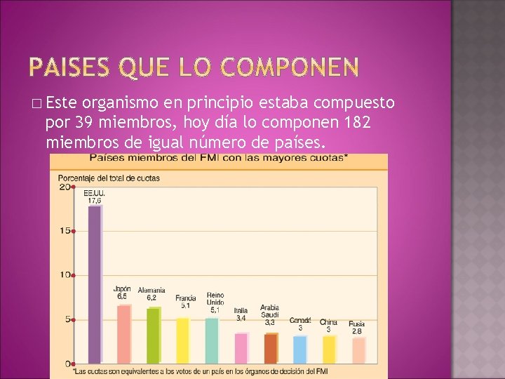 � Este organismo en principio estaba compuesto por 39 miembros, hoy día lo componen