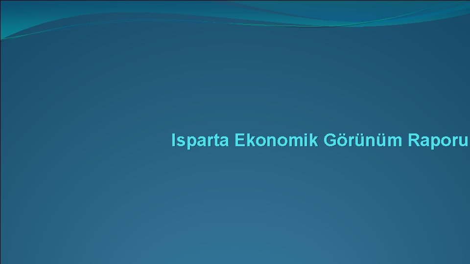 Isparta Ekonomik Görünüm Raporu 