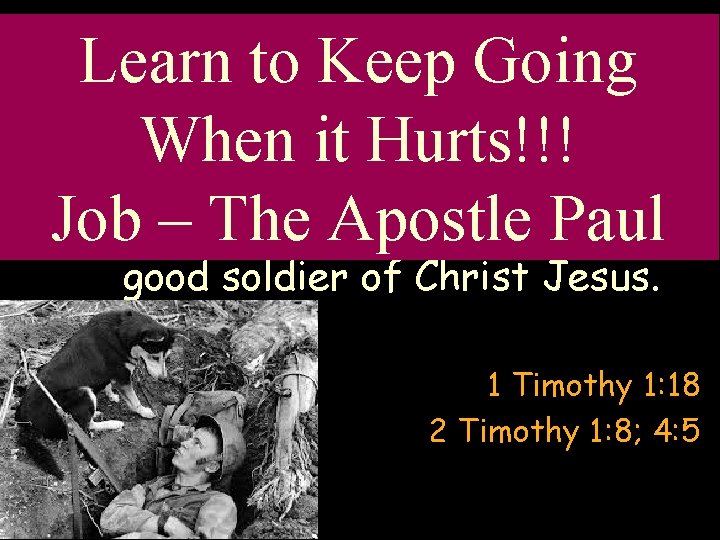 8 Areas of PREPAREDNESS Learn to Keep Going for GOOD SOLDIERS When it Hurts!!!