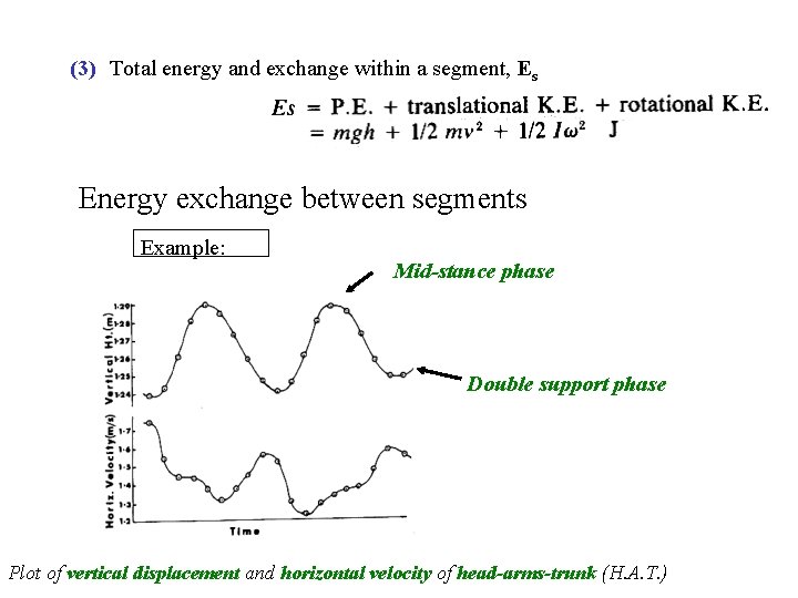 (3) Total energy and exchange within a segment, Es Energy exchange between segments Example: