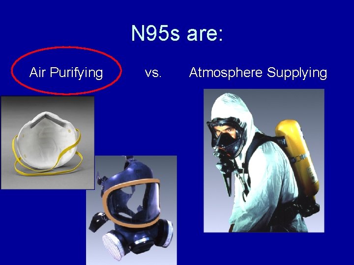 N 95 s are: Air Purifying vs. Atmosphere Supplying 