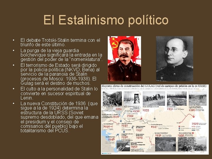 El Estalinismo político • • • El debate Trotski-Stalin termina con el triunfo de