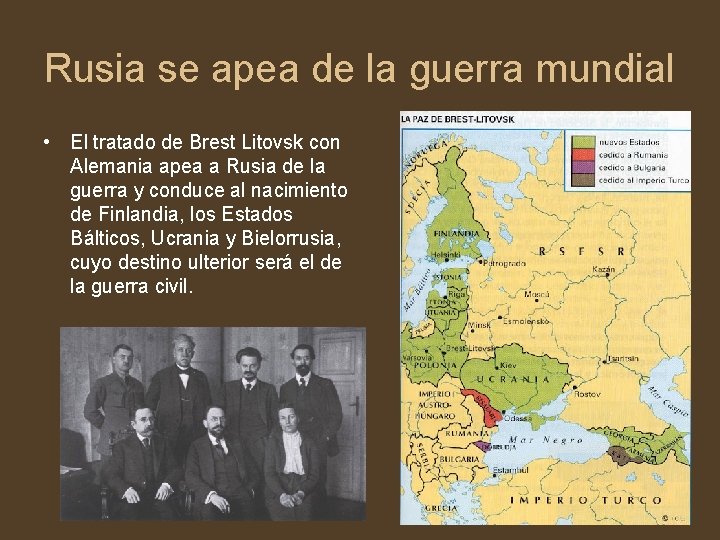 Rusia se apea de la guerra mundial • El tratado de Brest Litovsk con