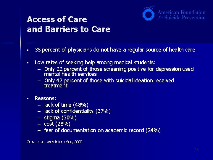 Access of Care and Barriers to Care § 35 percent of physicians do not Access of Care and Barriers to Care § 35 percent of physicians do not