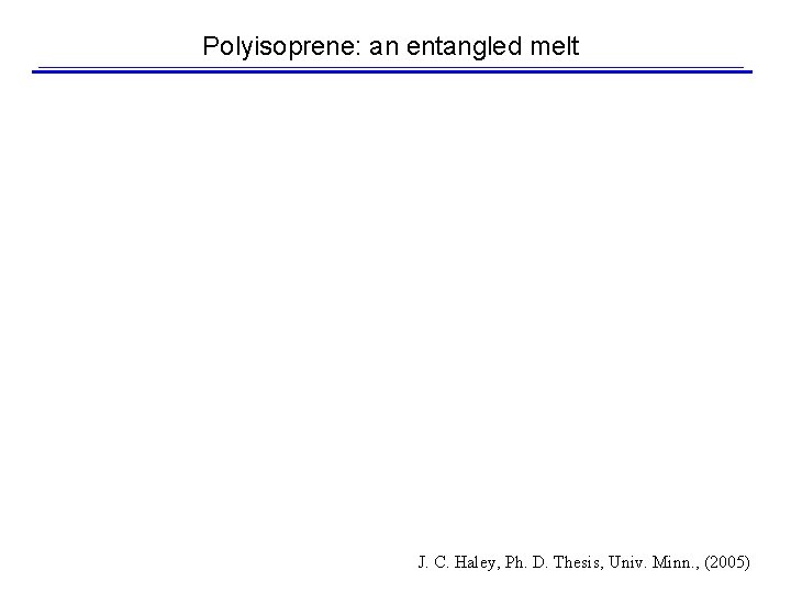 Polyisoprene: an entangled melt J. C. Haley, Ph. D. Thesis, Univ. Minn. , (2005)
