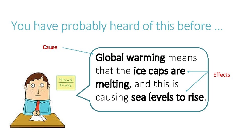 You have probably heard of this before … Cause Global warming means that the