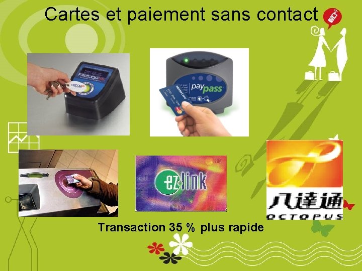 Cartes et paiement sans contact Transaction 35 % plus rapide 