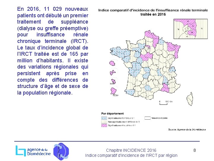 En 2016, 11 029 nouveaux patients ont débuté un premier traitement de suppléance (dialyse