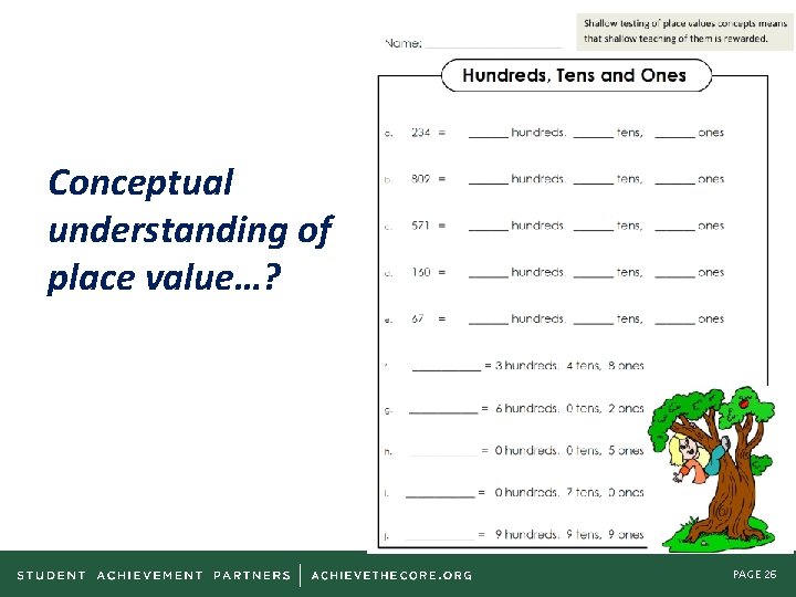 Conceptual understanding of place value…? PAGE 26 Conceptual understanding of place value…? PAGE 26