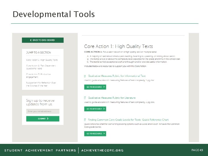 Developmental Tools PAGE 49 Developmental Tools PAGE 49