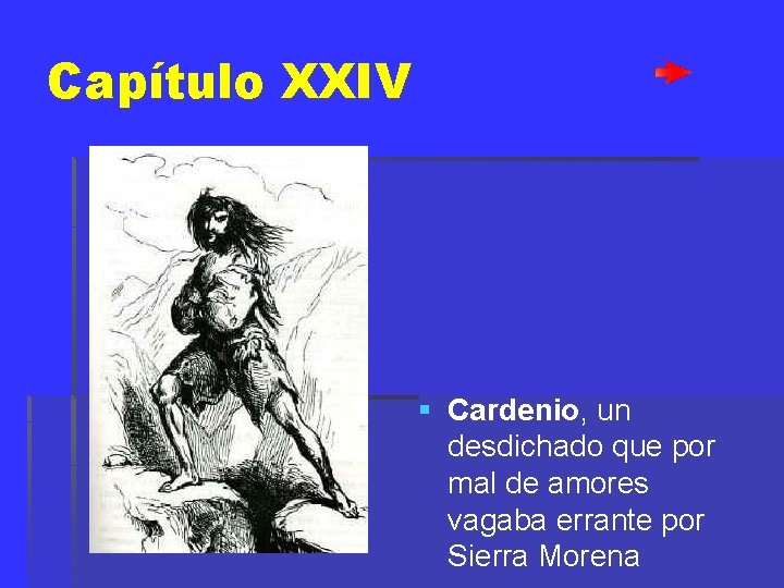 Capítulo XXIV § Cardenio, un desdichado que por mal de amores vagaba errante por