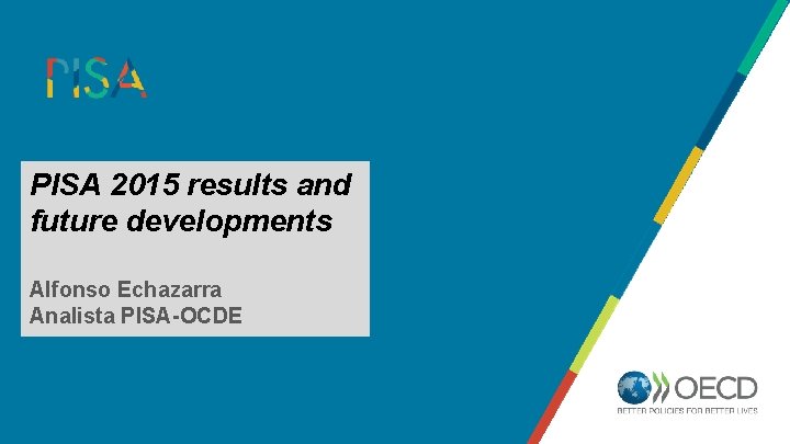 PISA 2015 results and future developments Alfonso Echazarra Name. PISA-OCDE of Speaker Analista PISA 2015 results and future developments Alfonso Echazarra Name. PISA-OCDE of Speaker Analista