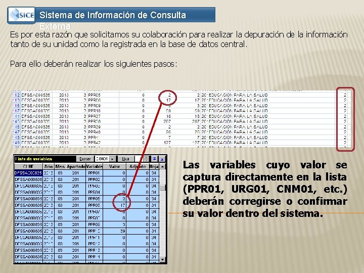 Sistema de Información de Consulta Externa Es por esta razón que solicitamos su colaboración