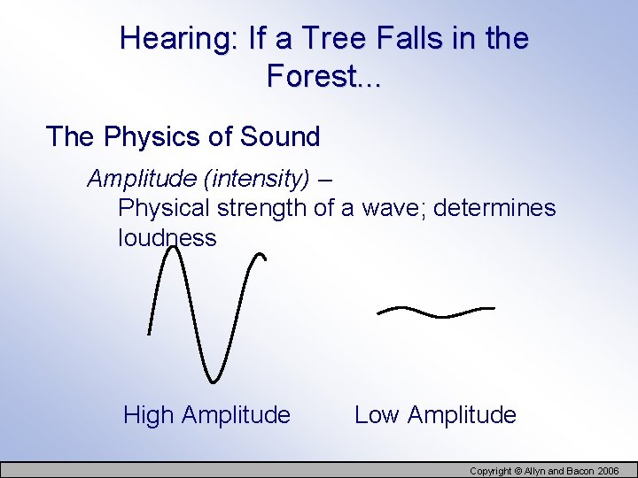 Hearing: If a Tree Falls in the Forest. . . The Physics of Sound